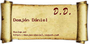 Demjén Dániel névjegykártya